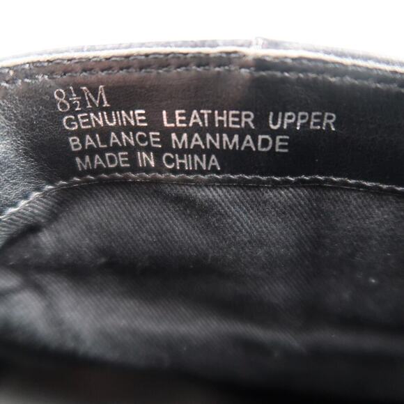 BP Shoes Womens 8.5 Booties Leather Block Heel Side Zip Black Round Toe Fashion - Picture 13 of 14